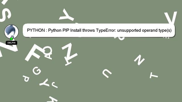 PYTHON : Python PIP Install throws TypeError: unsupported operand type(s) for -=: 'Retry' and 'int' смотреть онлайн