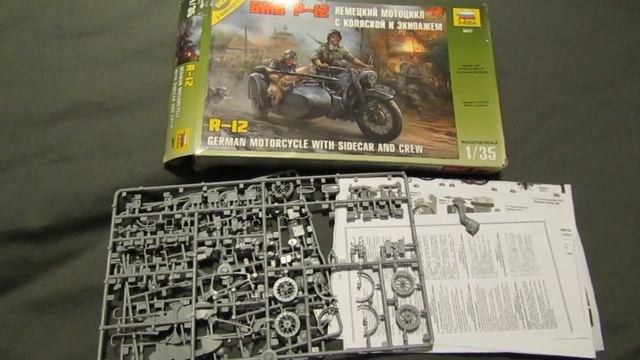 Motorcycle Group Build - Entry Video - Zvezda 1:35 R-12  With Sidecar