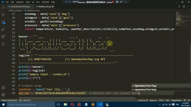 Weather API | Python Script смотреть онлайн
