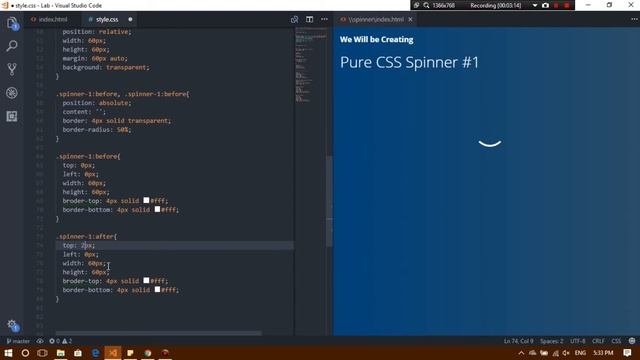 Pure CSS Spinner #1 - CSS Tutorial смотреть онлайн