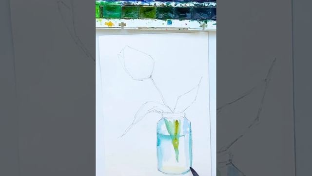 Мастер-класс "Красный тюльпан" акварелью смотреть онлайн