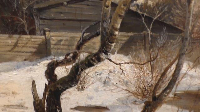 Третьяковская галерея. Саврасов, картина, пейзаж "Грачи прилетели"(для художников). смотреть онлайн