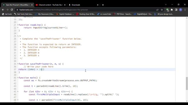 Hackerrank - Solved Save the Prisoner using Javascript смотреть онлайн