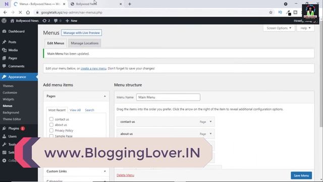 how to delete wordpress main menu | wordpress full course смотреть онлайн