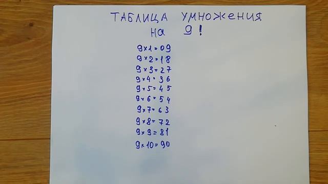 Как легко записать таблицу умножения на 9 без зубрежки и заучивания смотреть онлайн