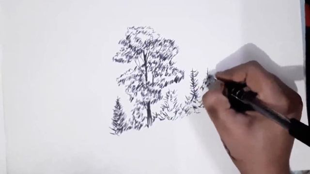 STEP BY STEP TUTORIAL|EASY DRAWING|NATURE SCENE смотреть онлайн