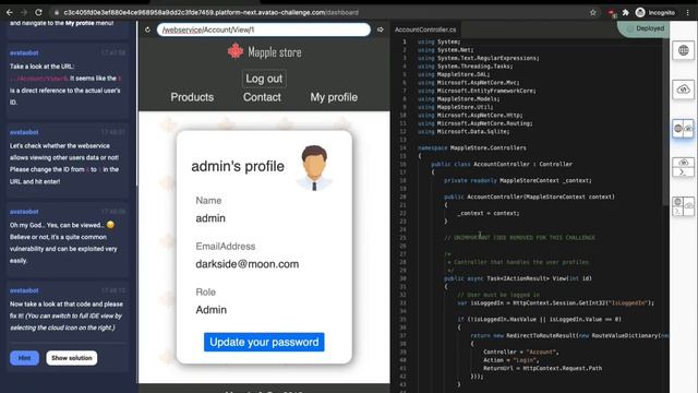 C# exercise on Avatao смотреть онлайн