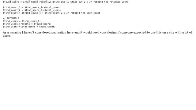 Wordpress: WP_User_Query will not combine meta + normal search methods смотреть онлайн