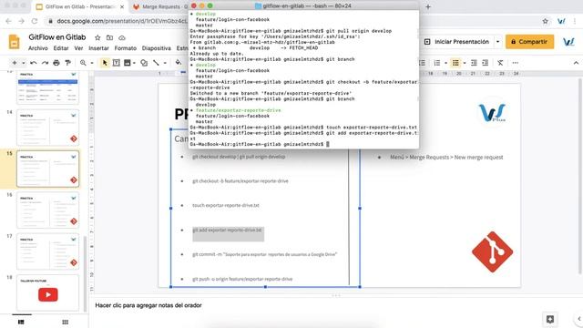 10- Taller: cómo implementar GitFlow en Gitlab PRÁCTICA - Cambio #2 - feature/exportar-reporte-driv смотреть онлайн