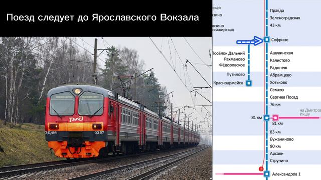 Информатор САВПЭ Александров - Мск Яр. "Полу-экспресс" по пригородному поеду №6339 смотреть онлайн
