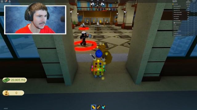 Using THANOS INFINITY GAUNTLET To Rob The BANK In ROBBERY SIMULATOR!! (Roblox) смотреть онлайн