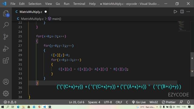 Step -34 : Matrix Multiplication using Pointer in C Programming Language смотреть онлайн