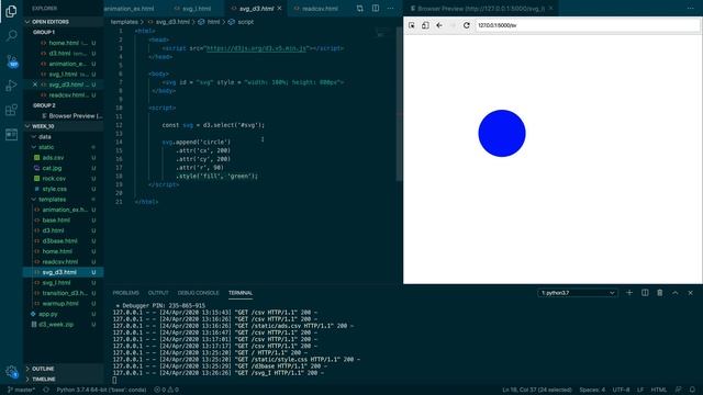 Flask and d3.js I: Introducing the SVG смотреть онлайн