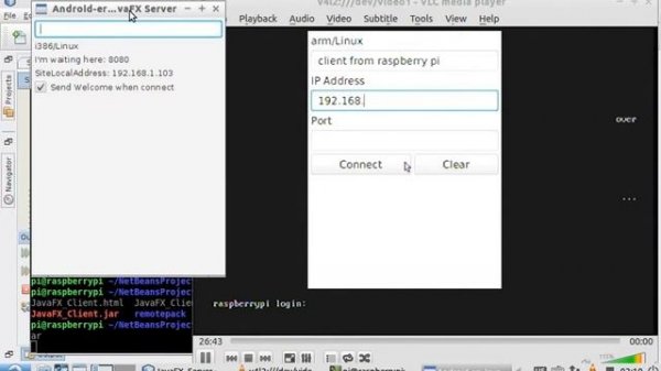 Java/JavaFX Server on PC, Client from Raspberry Pi/PC