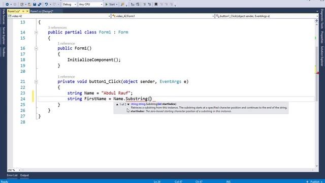 Substring in C# Urdu tutorial, смотреть онлайн