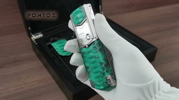 Vertu Signature S Design Steel Dark Tiffany Python