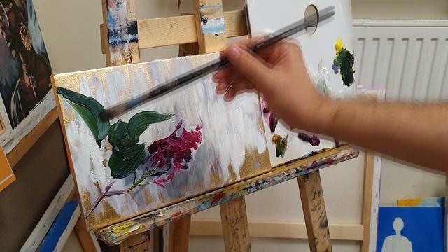 СИРЕНЬ LILAC | ЗОЛОТАЯ ПОТАЛЬ | МАСТЕРКЛАСС #ЖИВОПИСЬ МАСЛОМ | ART ARTIST смотреть онлайн