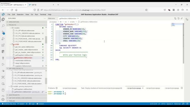 03 Create SQL Script table function in hana cloud with business application studio смотреть онлайн