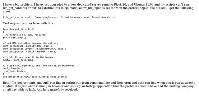 file_get_contents url wrappers work on cli but not cgi смотреть онлайн