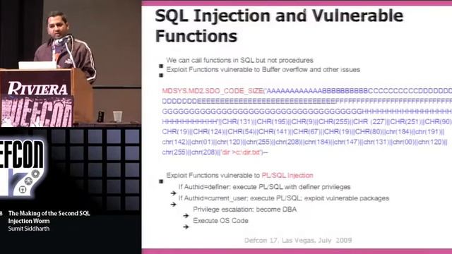 DEF CON 17 - Summit Siddharth - The Making of the Second SQL Injection Worm смотреть онлайн