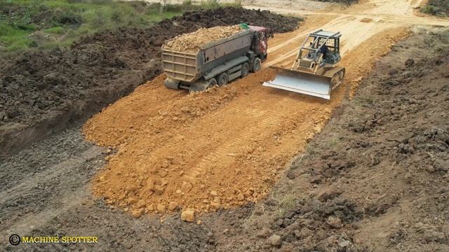 Amazing New Update Working Road Construction Building In Village By Dozer And Dump Truck Spread Dir смотреть онлайн