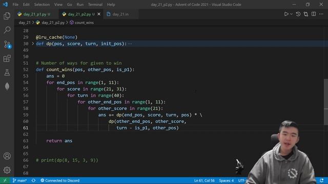 Day 21/25: Dirac Dice ? | Advent of Code 2021 Explanations смотреть онлайн