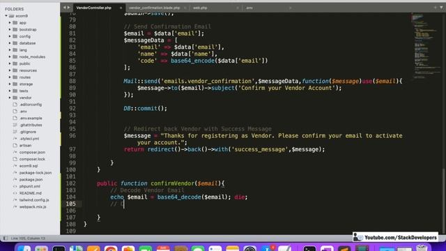 Laravel 9 Part 84 | Multi Vendor Registration (IV) | Send Confirmation Email Offline via Mailtrap смотреть онлайн