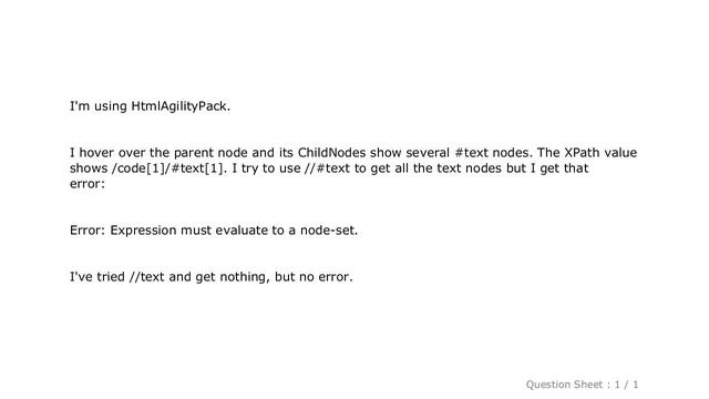 HTML : XPath search for all text nodes, not the inner text of any other child node смотреть онлайн