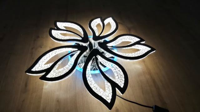 Демонстрация режимов работы светодиодной управляемой люстры Profit Light 8045/5 CHR смотреть онлайн