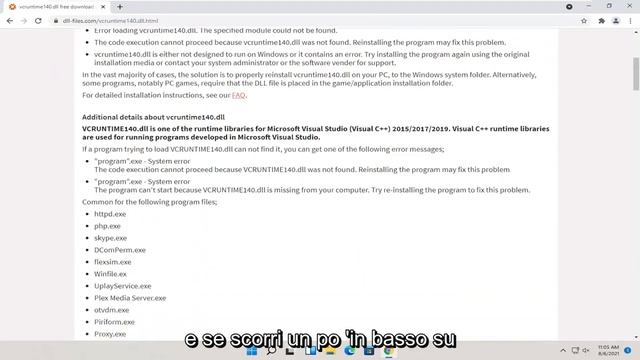 Vcruntime140.dll mancante di Windows 11 FIX смотреть онлайн