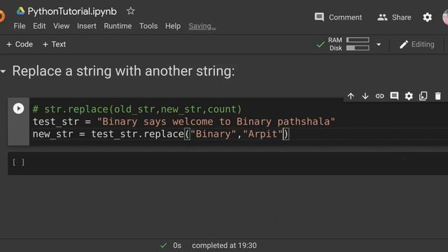 Replace any substring from any string | Strings in Python | Lecture-14 | Python tutorial in Hindi смотреть онлайн
