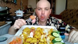 МУКБАНГ ПЕЧЁНЫЙ КАРТОФЕЛЬ/ОБЖОР САРДЕЛЬКИ/MUKBANG baked potato
