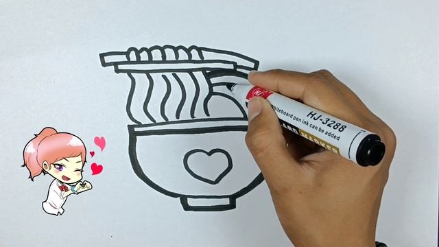 How to draw a noodle | Сурет салу Кеспе | Как нарисовать лапшу смотреть онлайн