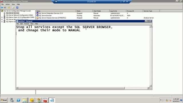 VERITAS Cluster "Storage Foundation" - Part - 4 Stop the SQL Services on Node 1 смотреть онлайн