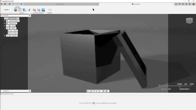Рендер коробочки во #Fusion360