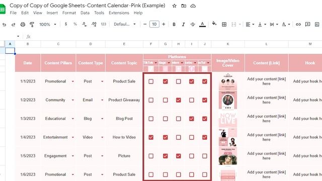 Easy Social Media Content Calendar Tutorial 2023 | Google Sheets Content Planner смотреть онлайн