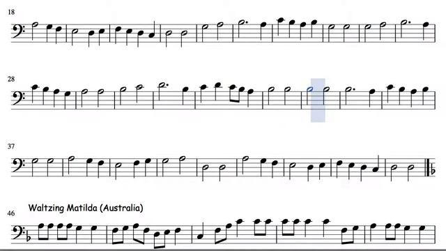 18 of 30 Popurrit Mix Sheet Music for Trombone Aserrin Aserran Cantiga Nº 100 Waltzing Matilda смотреть онлайн