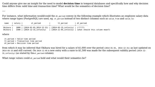 Databases: Interpreting Decision Time (DT) in temporal databases смотреть онлайн