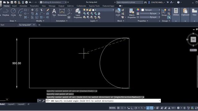 9 How to Draw ARC In Autocad 2020 смотреть онлайн