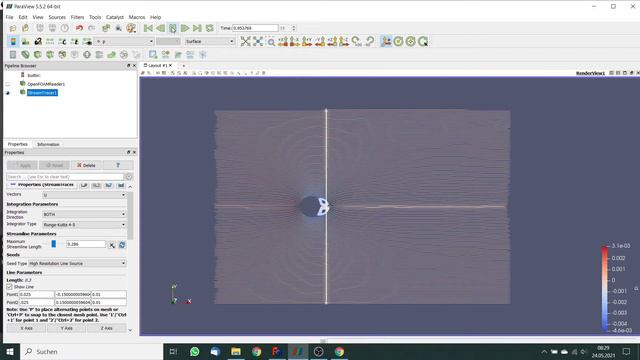 Simulation of the Karman Vortex with Freecad CfdOF смотреть онлайн