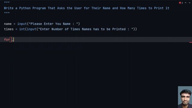 Write a Python Program That Asks the User for Their Name and How Many Times to Print it смотреть онлайн