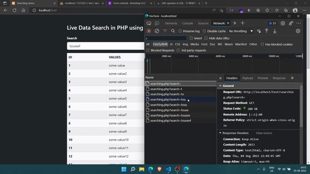 AJAX Live Search in PHP and MySQL смотреть онлайн