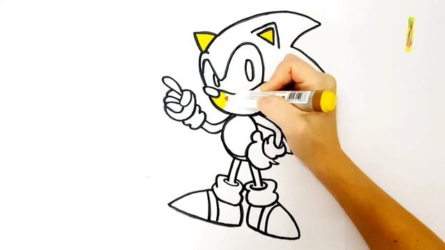 Еж Соник.Мультик рисунок раскраска.Рисунок Соник. смотреть онлайн