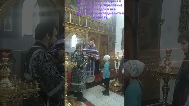 Божественная литургия в Великом посту.Окропление Святой водой. #храм . #Богородск смотреть онлайн