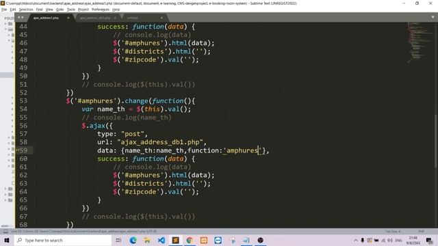 PHP + Jquery + Ajax การทำ Select List /Menu เก็บข้อมูลแบบชื่อ จังหวัด อำเภอ ตำบล รหัสไปรษณีย์ (2020 смотреть онлайн