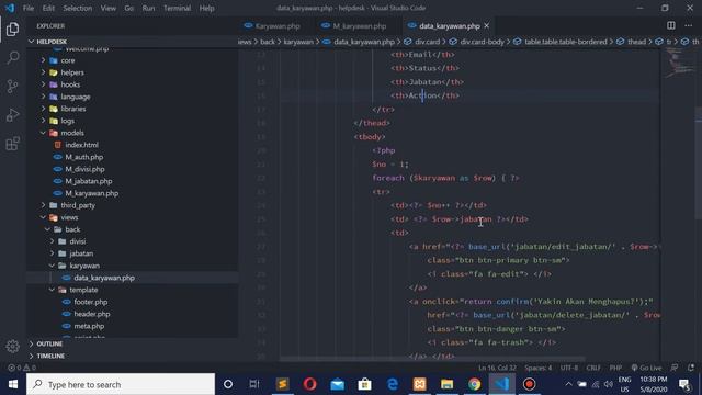 TUTORIAL CODEIGNITER #18 Menampilkan Data Karyawan dari Database смотреть онлайн