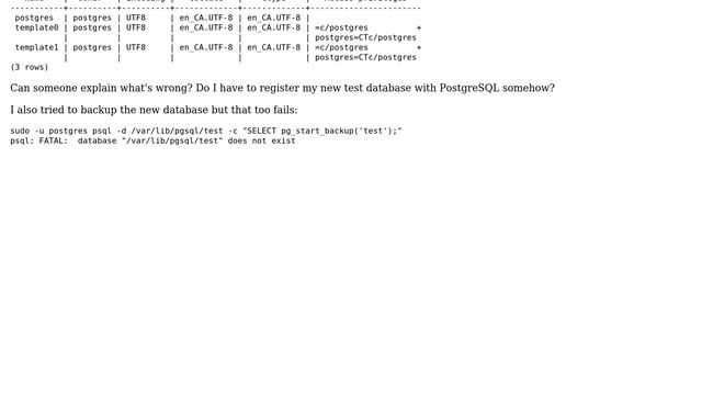 Databases: Created database does not appear in database list смотреть онлайн