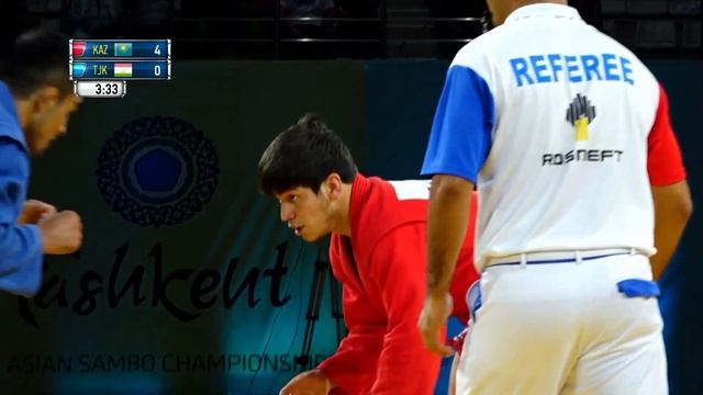 UALI (KAZ) vs SHARIPOV (TJK). M Juniors 79 kg. Asian SAMBO Championships 2021 смотреть онлайн