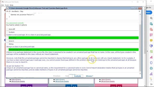 Java auto-imported packages Tutorial. (enthuware.ocajp.i.v8.2.894) смотреть онлайн