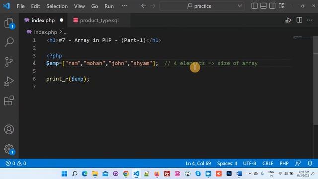 (E-7) - Array in PHP (Part-1) смотреть онлайн